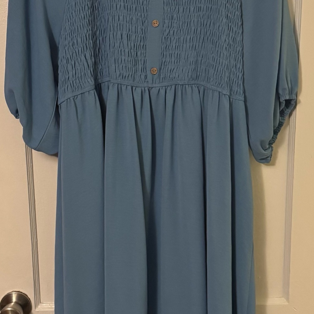 SheStar Blue Smocked Dress